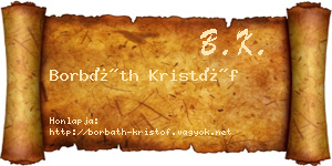 Borbáth Kristóf névjegykártya