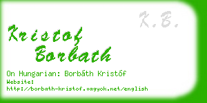 kristof borbath business card